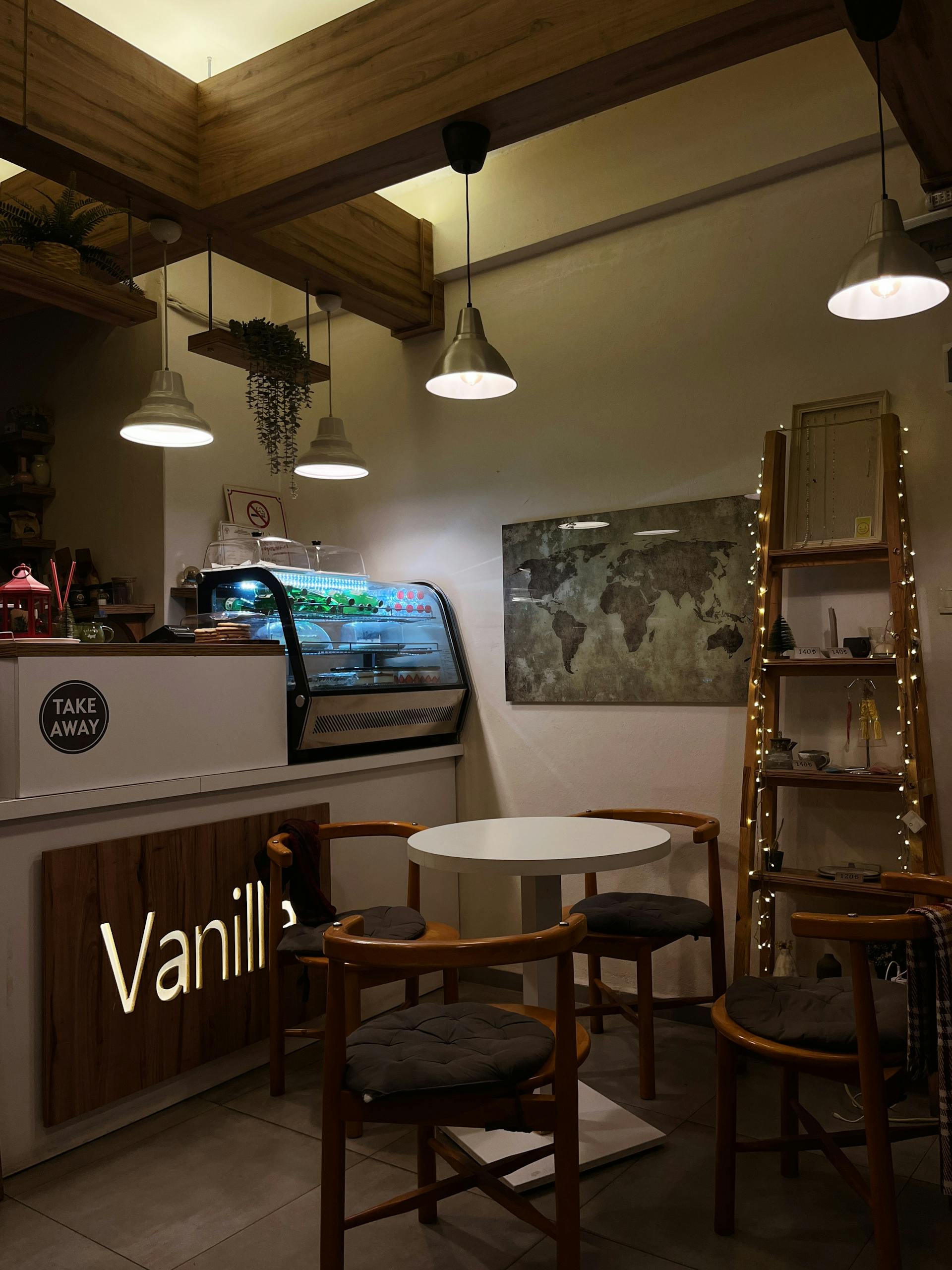 Bake & Brew interior, morning light