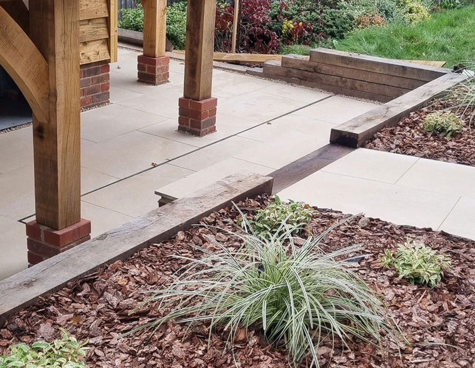 Garden transformation — paving and lawn