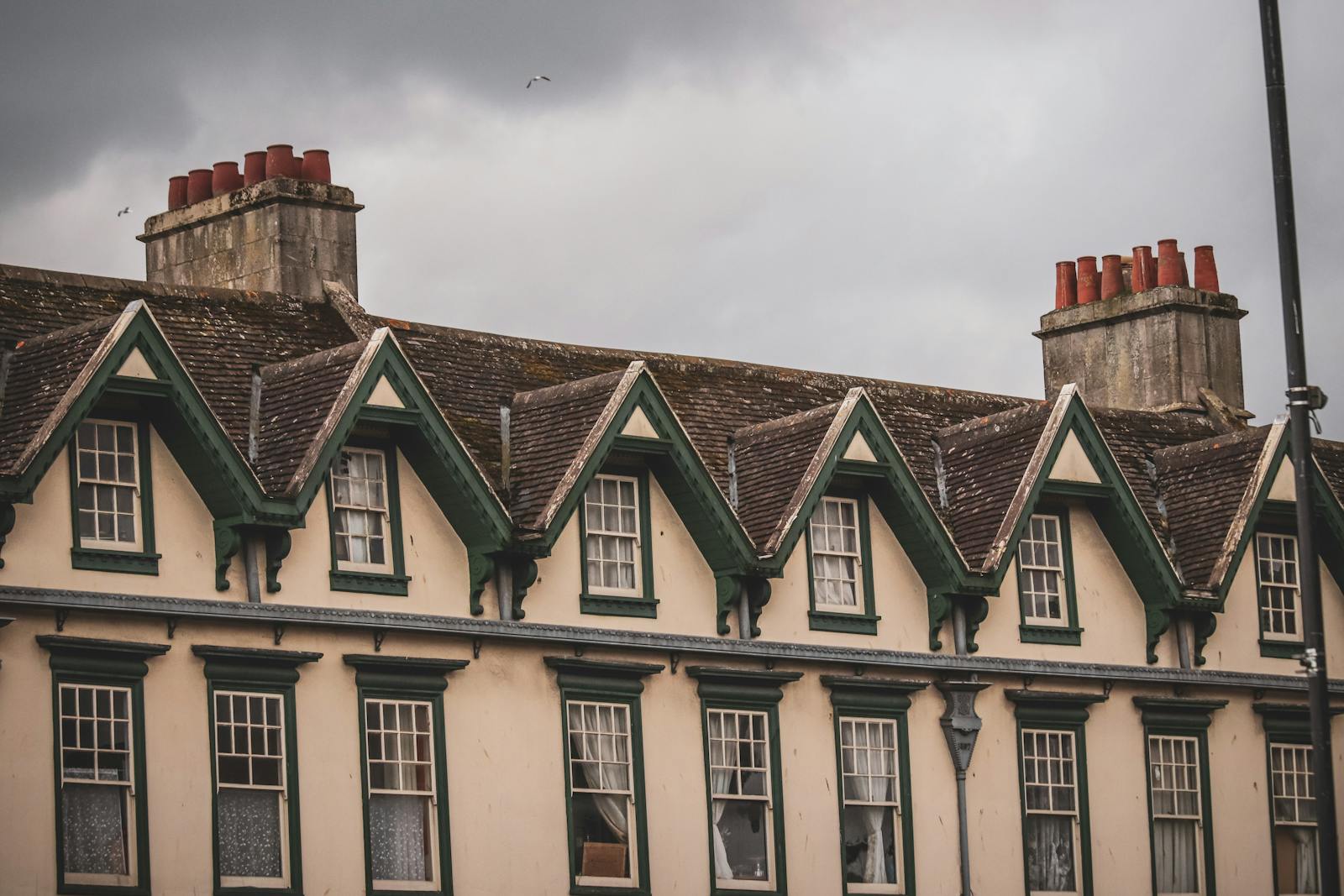 Terraced houses with shared party walls.